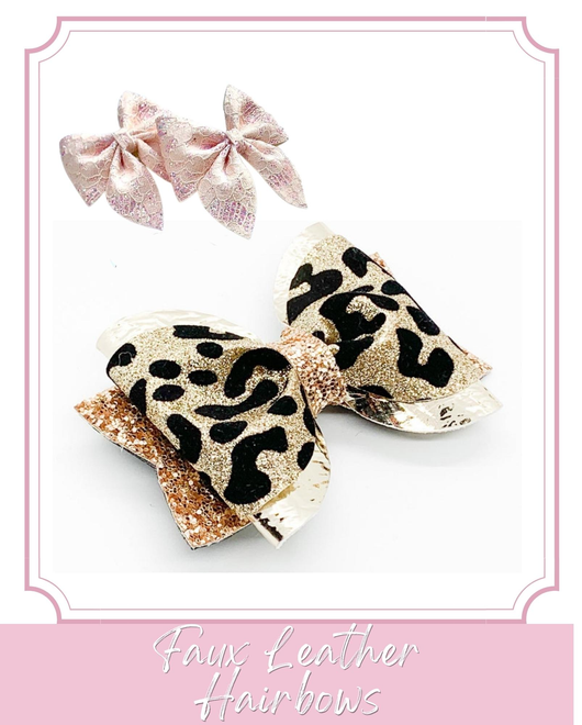 Faux Leather Hair Bows