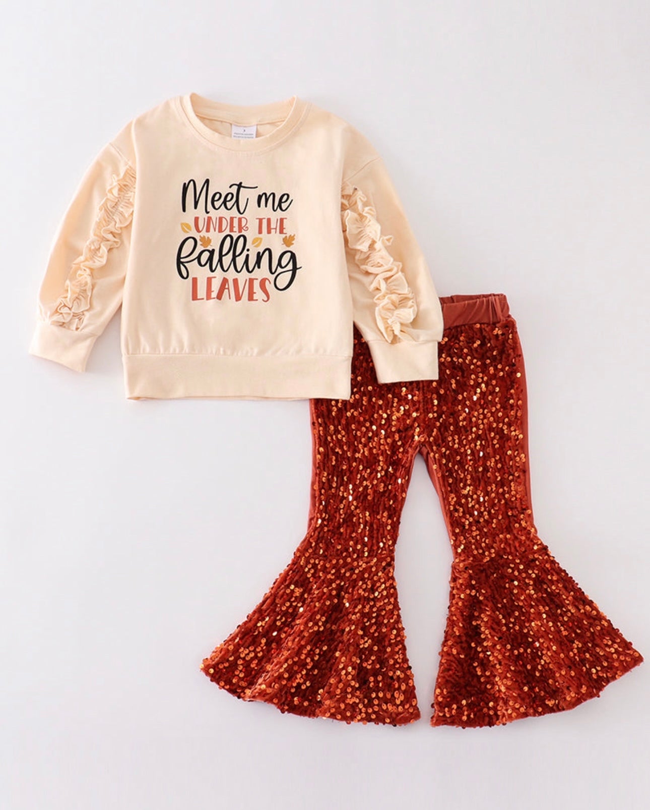 Girls Fall Sequin Outfit Set