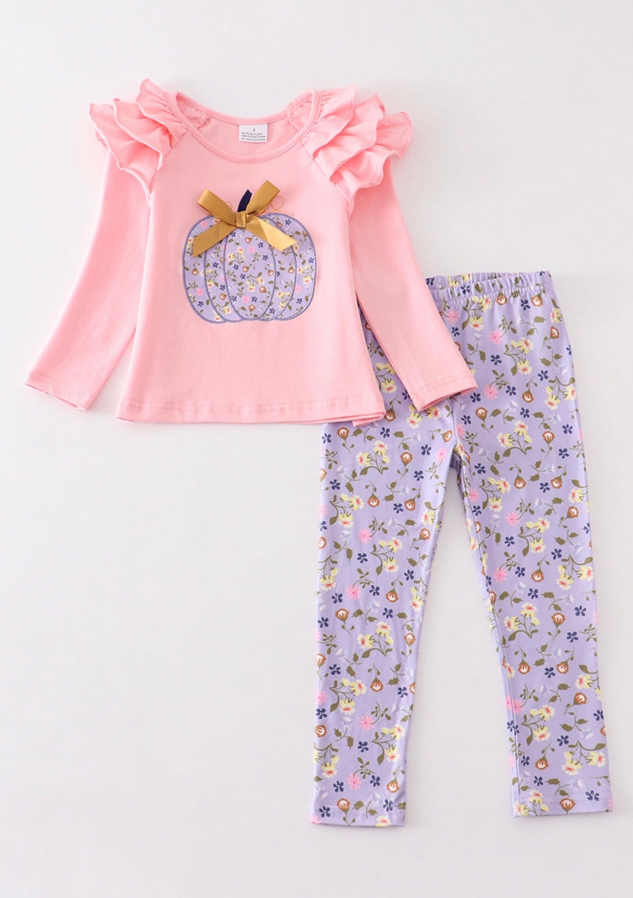 Pink Pumpkin Ruffle Outfit Set