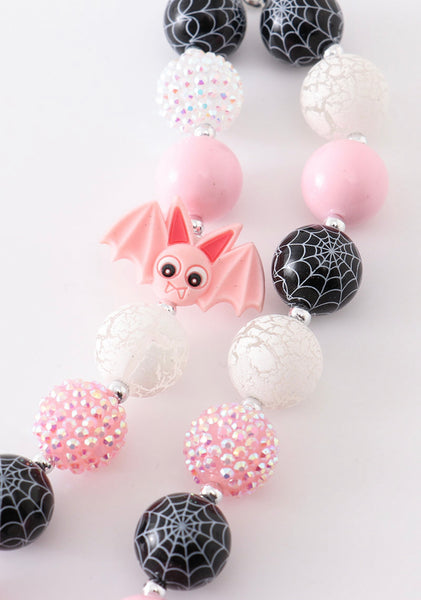 Pink Bat Halloween Bubblegum Necklace