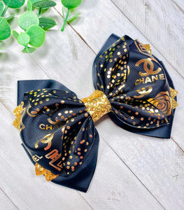 Black With Gold Sparkle CC Fashion Hairbow!