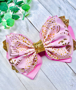 Pink With Gold CC Fashion Hairbow!
