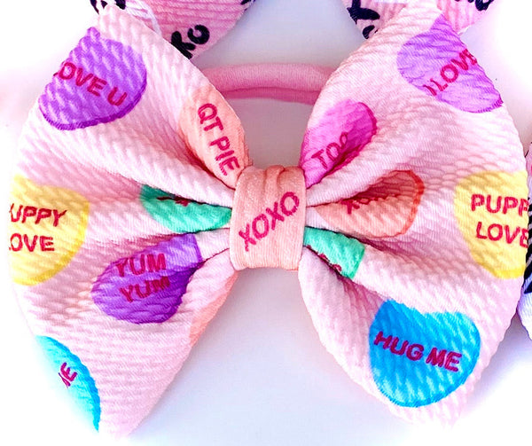 Valentines Day Bullet Fabric Hair Bows!BeChicBabyBoutique
