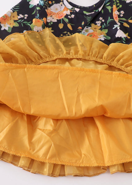 Mustard Floral Tutu Dress