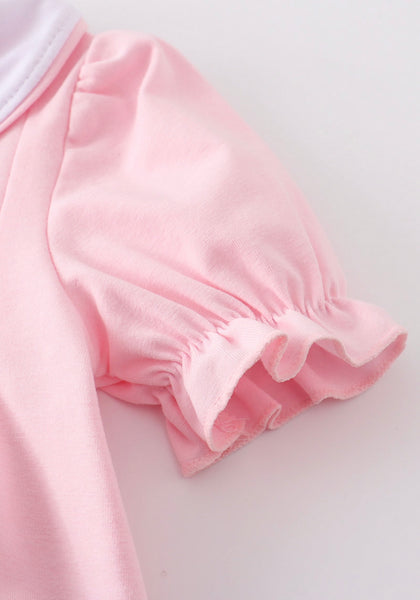 Pink Princess Embroidered Shorts Set