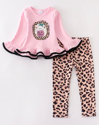 Pink Ghost Leopard Pumpkin Pants Set