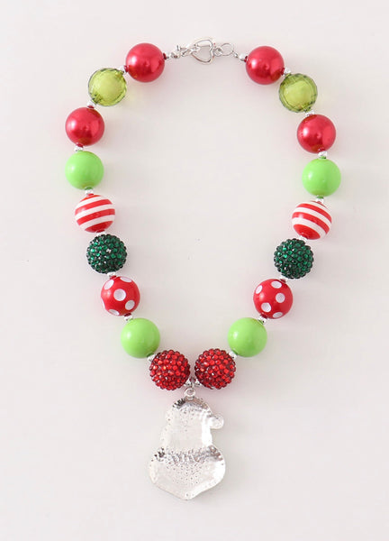 Christmas Grinch Bubblegum Beads Necklace #2