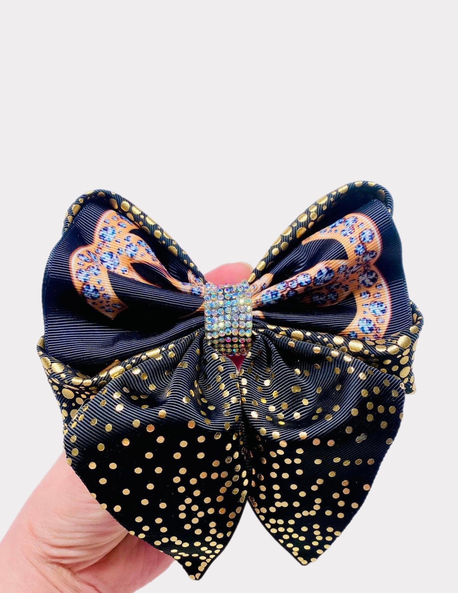 Black With Gold CC Fashion Hairbow / Cheer Bow!