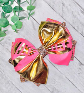 Hot Pink & Gold Fashion Hairbow!