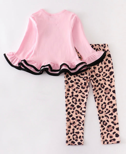 Pink Ghost Leopard Pumpkin Pants Set