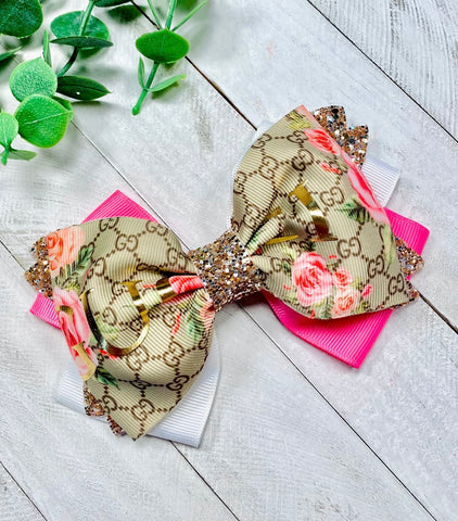 Floral GG Fashion Hairbow