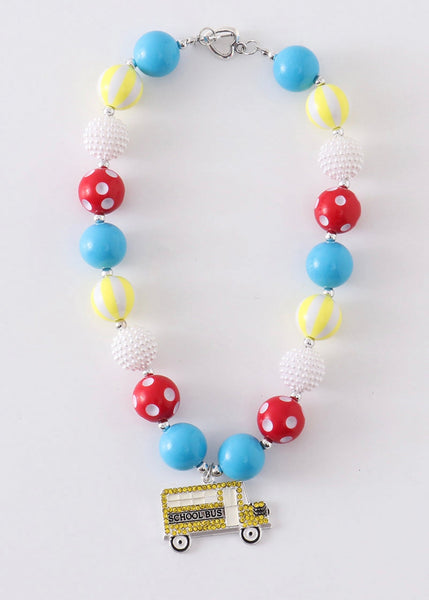School Bus Chunky Bubblegum Beads NecklaceAll en Cash Apparel