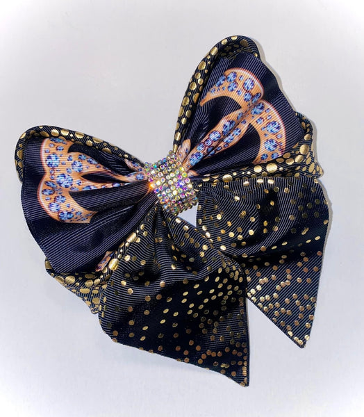 Black With Gold CC Fashion Hairbow / Cheer Bow!