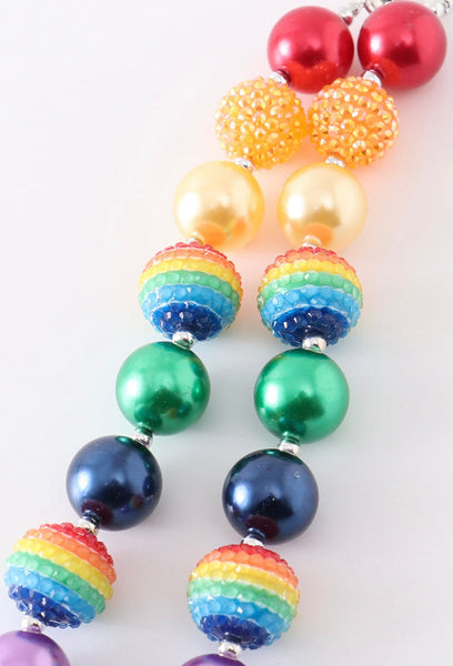 Rainbow Chunky Bubblegum Beads NecklaceBeChicBabyBoutique